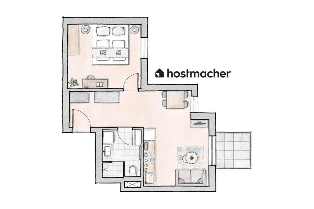 Hm • Sleek 1Br Home With Balcony Vídeň Exteriér fotografie